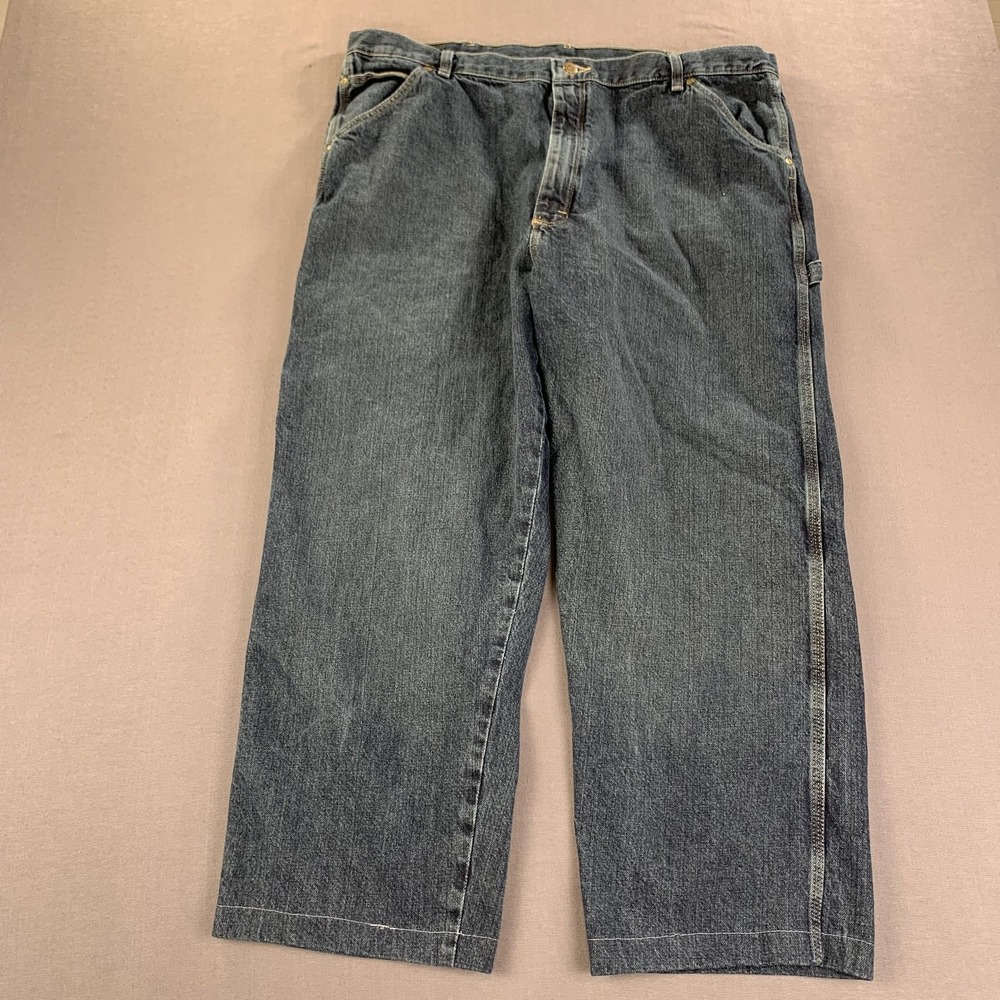 Wrangler Rugged Wear Jeans Mens 42x34 (Fits 40x28) Blue Carpenter Workwear Denim - Picture 3 of 14